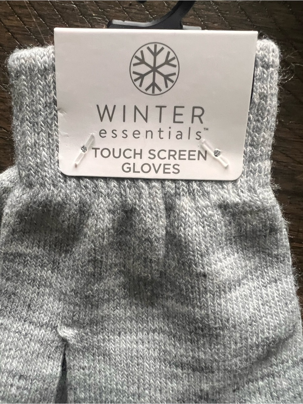 Essentials Women's Light Gray Touch Screen Knit Gloves